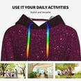 thumbnail image 4 of Sikiie Dark Purple Glitter Women's Casual Hoodies Long Sleeve Lightweight Pullover Tops Loose Sweatshirt-Medium, 4 of 7