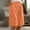 Orange, variant on Rezuofi 2 Pcs Bermuda Shorts for Women Knee Length Cotton Linen Elastic Waist Drawstring Shorts Summer Capris Pants with Pockets