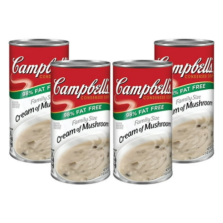 (3 Pack) Campbell's Condensed Family Size 98% Fat Free Cream of Mushroom Soup, 22.6 oz.