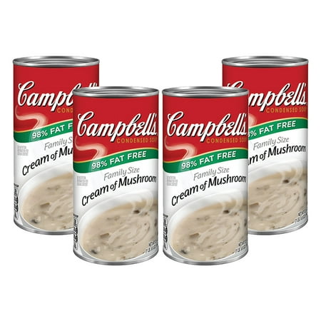 - (3 Pack) Campbell's Condensed Family Size 98% Fat Free Cream of Mushroom Soup, 22.6 oz. Can