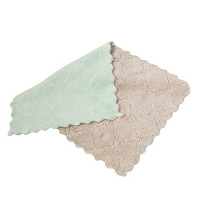 Billuyoard Colores Mezclados Microfibra Limpieza de Coche Toalla Hogar Pa?o Pulido Suministros de limpieza para el hogar verde+gris Billuyoard JJ15973-02