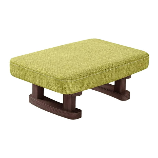 kurtrusly Solid Wood Stool Versatile Bench Nonslip Easy Solution For Living Room Seating Rectangle Footstool Footrest Ottoman Green 41x30x18cm