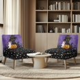 thumbnail image 4 of HELLHERO Wear-Resisting Armless Accent Chair Protector for Hotel, Elastic Bottom Armless Accent Chair Cover, Halloween, 4 of 8