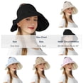 thumbnail image 3 of HONHUZH Summer Hats Womens Wide Brim Sun Hat Foldable Ponytail Hole Summer Beach Travel Cap, 3 of 7