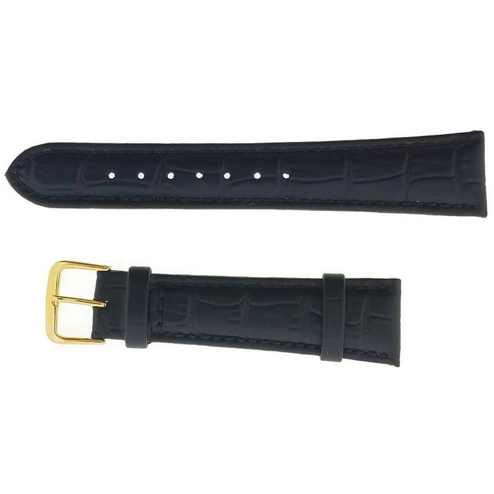 HadleyRoma Hadley Roma 762402381254 Women's Black Alligator Grain 18mm Watch Band Walmart