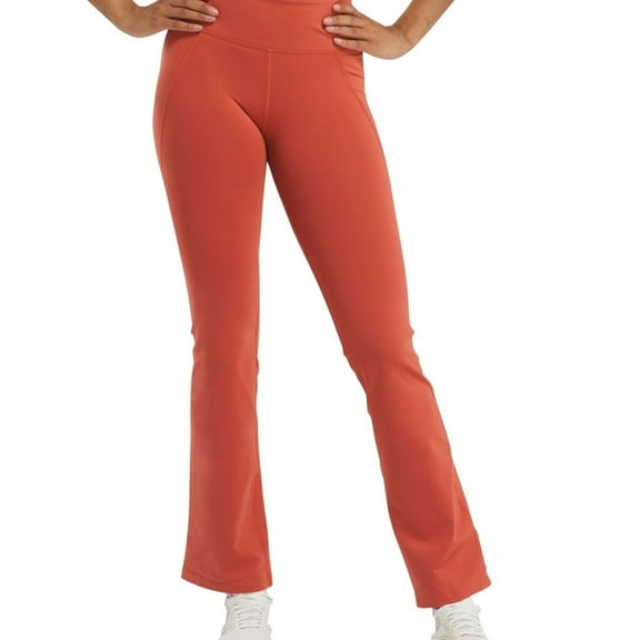 Reebok Womens Mini-Flared Casual Leggings, Red, Large