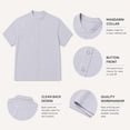 thumbnail image 3 of Men’s Short Sleeve Band Collar Shirt, Lyocell Viscose Linen Blend Button Down Casual Summer Shirt, Relaxed Fit Lightweight Top, 3 of 6