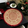 thumbnail image 3 of Upgraded Christmas Placemats Round Woven Placemats Snowflake Reindeer Table Mats Red Scrubbish Prevents Placemats For Holiday Kitchen Tables E, 3 of 6