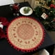 thumbnail image 5 of Manteles Individuales Navideños Redondos Tejidos | Diseño de Reno con Copos de Nieve Rojos y Multicolor | Manteles Resistentes Al Calor | Protectores de Mesa de Nailon para Fiestas | para Fiestas En, 5 of 6