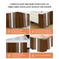 thumbnail image 6 of Brown White Stripe Wrap Around Bed Skirts for Queen Bed 18" Drop,Bed Skirt with Adjustable Elastic Belt Dust Ruffle Bed Valance for Bedroom Hotel Luxury Modern Rustic Vertical Striped Bed Frame Cover, 6 of 7
