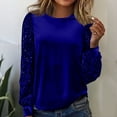 thumbnail image 2 of yillto Women's Velvet Blouse Sequin Long Sleeve Tops Business Work Dressy Clothes Party Office Outfits, 2 of 7