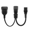 thumbnail image 1 of Y Type Splitter Power Cord,Iec320 3 Pin C14 to Male C13+2 Hole Eu 4.0mm Female Socket Ac Power Cord, 1 of 5