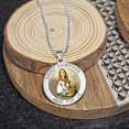 thumbnail image 3 of PicturesOnGold.com Saint Dymphna Round Religious Medal Unisex Female Adult Color - 1 inch Size of a Quarter, Sterling Silver, 3 of 4
