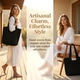 thumbnail image 4 of Clearance Beach Bags for Women Under $15,Straw Handmade Woven Tote Bag, Summer Mesh Hollow Shoulder Bag for Holiday, 4 of 6