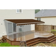ALEKO Retractable Motorized Patio Awning 16x10 ft, Brown Color