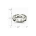 thumbnail image 2 of Mens or Ladies Stainless Steel 6mm Diamond Cut Wedding Band Ring with Ridge for Men, 2 of 6