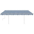 Awning Manually Retractable with LED 45x35 m Blue and White?