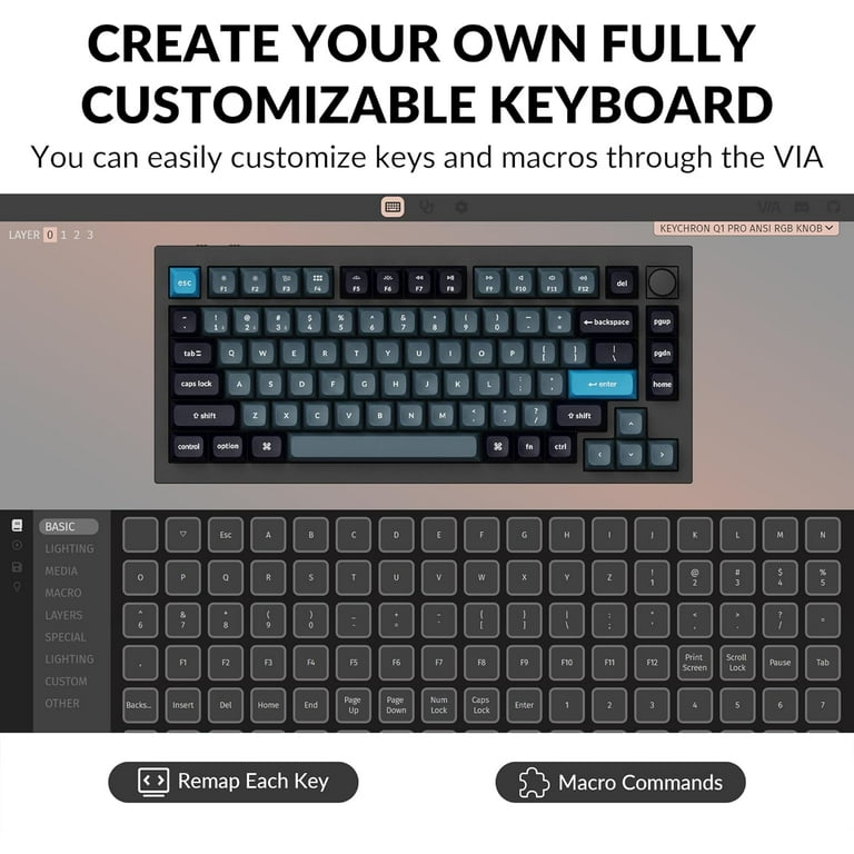 キーボード keychron Q1pro Amazon.com: Keychron Q1 Pro Wireless Custom Mechanical Keyboard