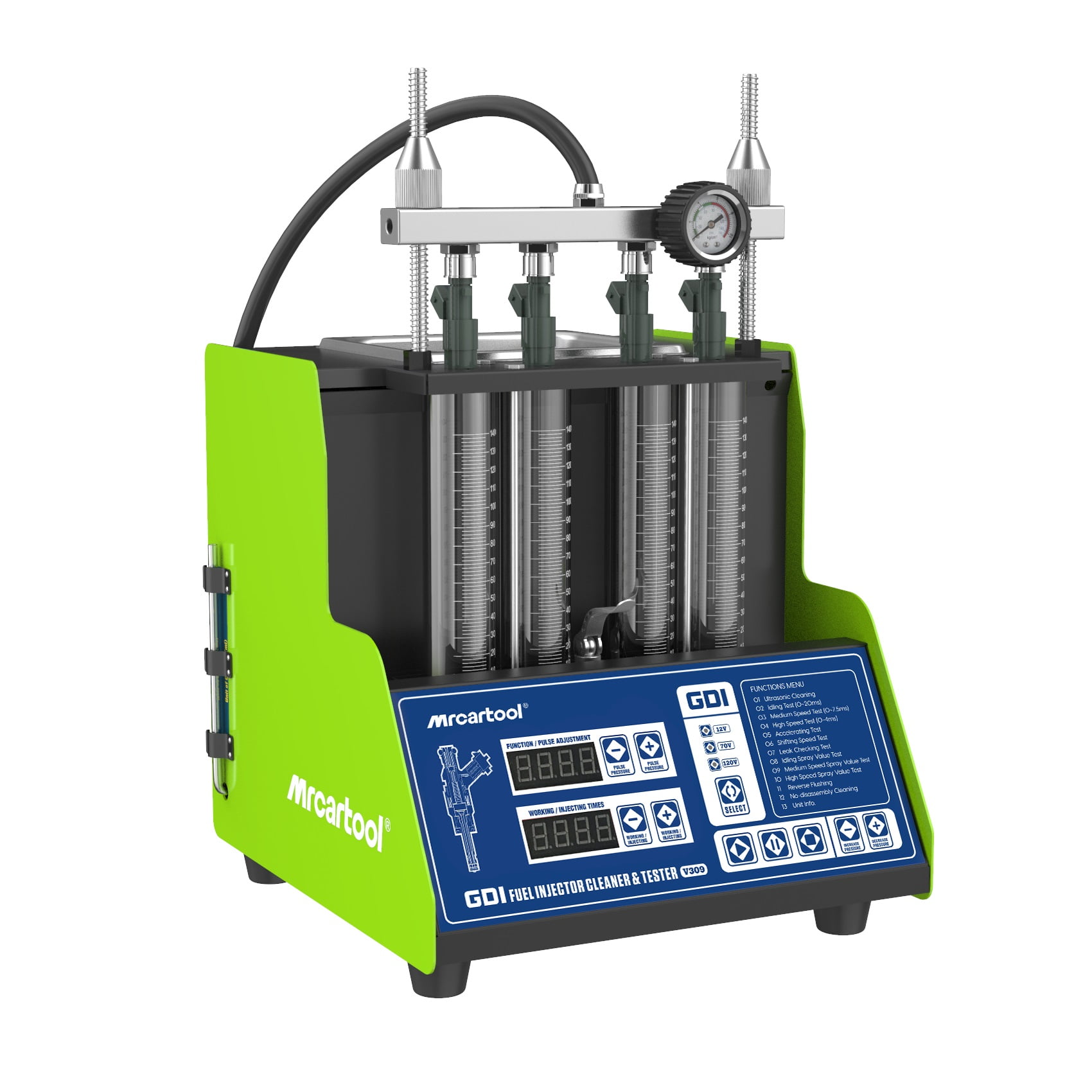 MRCARTOOL® V308 Ultrasonic Fuel Injector Cleaner 4-Cylinder Tester Heating  Fluid