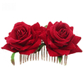 thumbnail image 4 of Peineta de franela con rosas Accesorios para el cabello Accesorios para el cabello con rosas dobles, 4 of 6