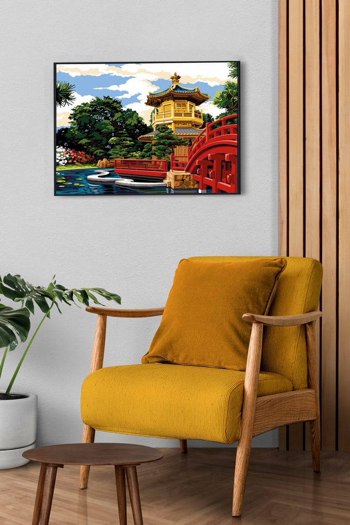 Needlepoint canvas for halfstitch without yarn The Garden Of Nan Lian SE929.636 Seg De Paris Printed Tapestry Canvas