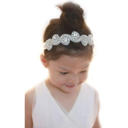 Bridal Crystal Flower Girl Headband Wedding Hair Accessories Hair Jewelry Rhinestone Jewelry Headdress Party Headband Hair Accessories Silver