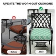 thumbnail image 5 of Outdoor Patio Cushion Covers 4 Pack Green Plaid Patio Chair Cushion Covers with Ties and Zipper Mint Green Grid Stripes Waterproof Outdoor Seat Cushion Covers for Patio Furniture 22"x22", 5 of 9