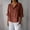 Brown, variant on QUNYINEY Womens Button Down Shirt 3/4 Sleeve Casual V Neck Gray Tops Button Down Loose Shirts Blouse for Women