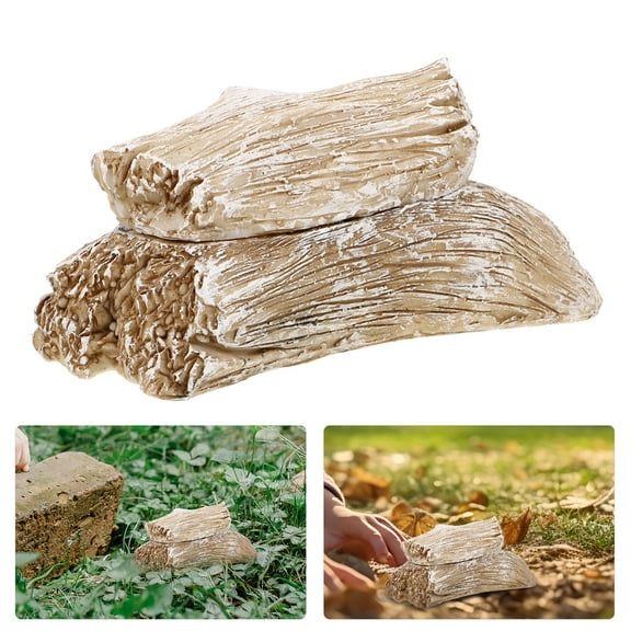 HEMOTON Light Grey Resin Key Hider for Outside Durable Garden Key Storage Box with Fake Appearance 4.5x2.5x2.5 Inches