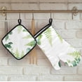thumbnail image 4 of Sage Green Eucalyptus Leaves Oven Mitts and Pot Holders Set of 2, Heat Resistant Oven Mitts Kitchen Oven Glove for Cooking, Baking, 4 of 6