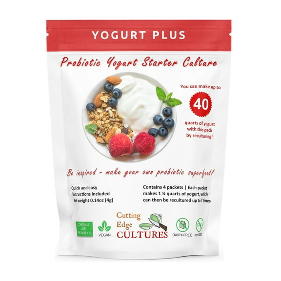 Yogurt Plus Probiotic Yogurt Starter Culture By Cutting Edge Cultures 4 grams 4 Packets