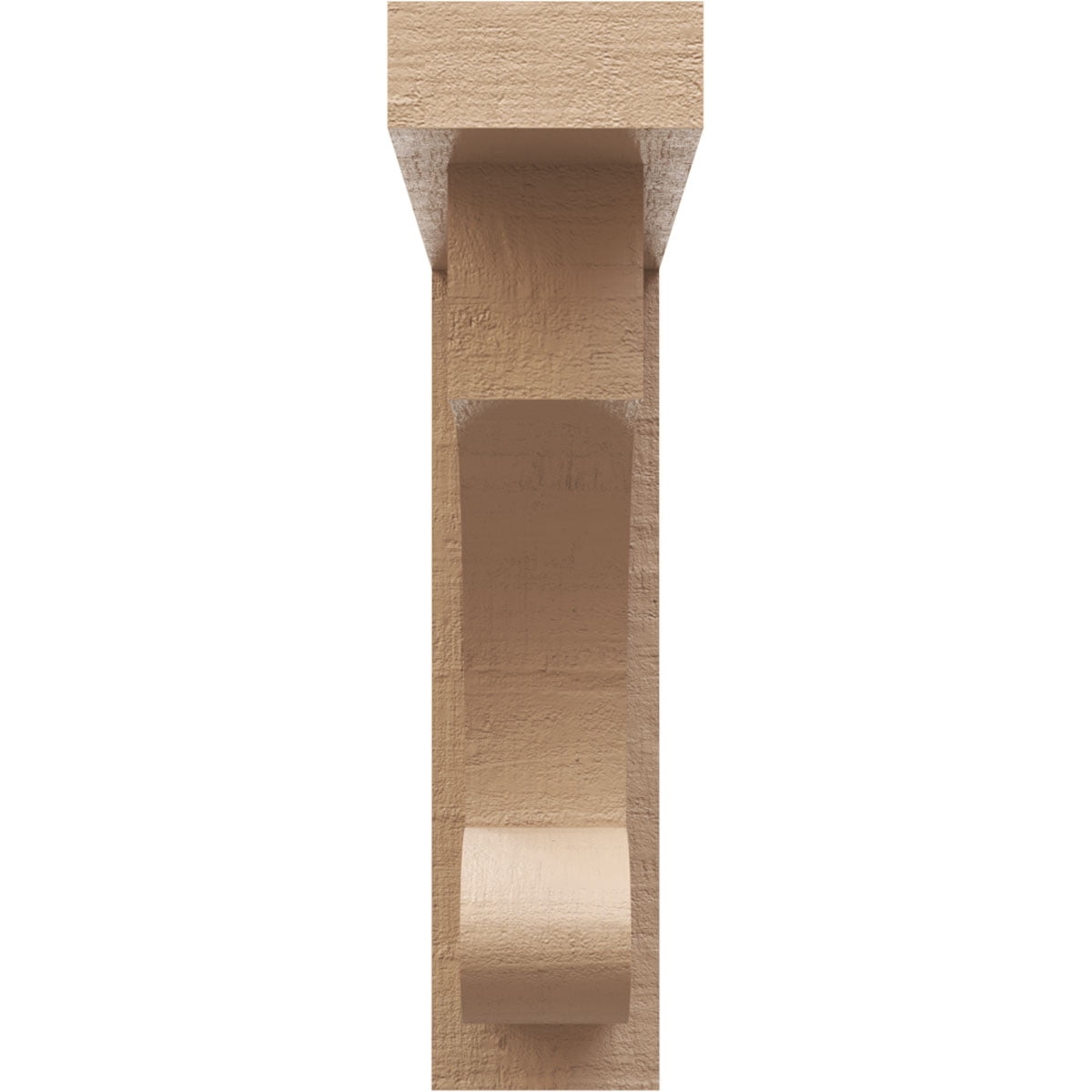 3"W x 12"D x 12"H Thin Alma Rough Cedar Woodgrain TimberThane Corbel, Primed Tan