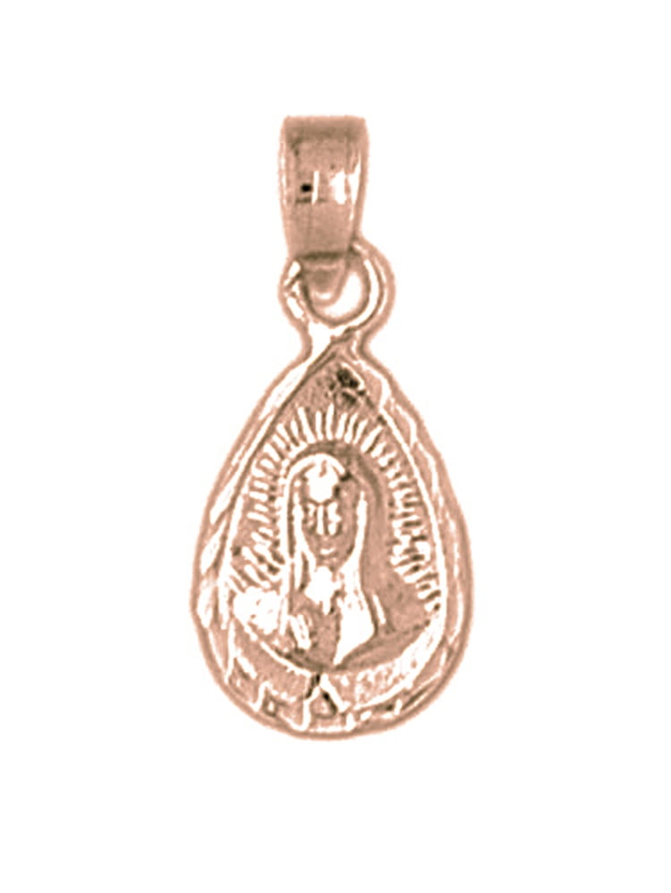 Jewels Obsession Our Lady Guadalupe Charm Pendant 14K Yellow Gold Our Lady Guadalupe Pendant 19 mm