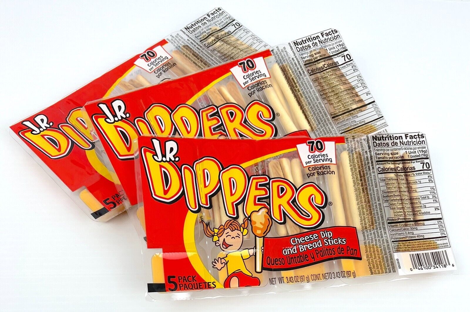 JR Dippers Cheese Dip and Bread Sticks Snacks 5 Ct 15 Snacks