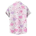 thumbnail image 3 of Valentines Love Heart Shirt for Men Casual Short Sleeve Holiday Outfit for Beach Vacation Date, 3 of 5