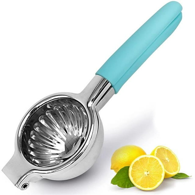 Zulay Kitchen Stainless Steel Lemon Squeezer Manual Citrus Press Juicer and Lime Squeezer - Blue