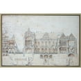 thumbnail image 2 of François-Joseph Bélanger 14x11 Black Ornate Wood Framed Double Matted Museum Art Print Titled: Isolation Project of the National Library on Fire, 2 of 5