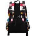thumbnail image 3 of FORMRS Unisex Backpack Elementary School Travel Bookbag with Reflective Stripes, White Checkered Pattern, 3 of 7