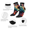 thumbnail image 3 of Goofa Colorful Flower Goat Pattern Non Slip Socks with Grips for Elderly, Crew Socks Yoga Hospital Socks Cushioned Sole Gripper Socks for Men Women, 3 of 5