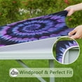 thumbnail image 6 of Blue Purple Tie Dye Pattern Square Fitted Tablecloth with Elastic Edge,Square Table Cover,Washable Elastic Table Cover for Home Kitchen Party Decor 34"x34", 6 of 6