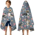 thumbnail image 3 of Border Collie Dog and Flower Florals Hooded Bath Towel，50"x30" for Ages 3 To 12 Kids, Quick Dry Lightweight Soft Microfiber Hood Beach Towel Cover Up for Kids, 3 of 7