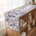 thumbnail image 6 of Table Runners 72 Inches Long Dress Scarves, Pink Flowers Farmhouse Kitchen/Dining Table Runner, Coffee Tablerunners, Spring Floral Purple Butterflies Watercolor 18x72 Inch, 6 of 9