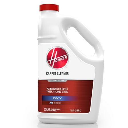 Hoover Oxy Carpet Cleaning Solution, Ocean Breeze Scent, for Carpet and Upholstery, Removes Colored Stains, Neutralizes Odors, AH31985, 110 oz.