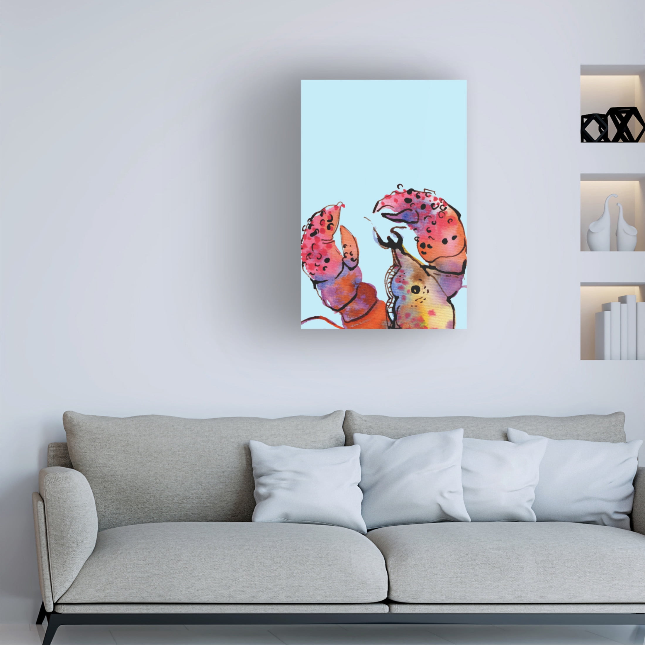 Trademark Fine Art Ania Zwara Lobster On Blue Canvas Wall Art
