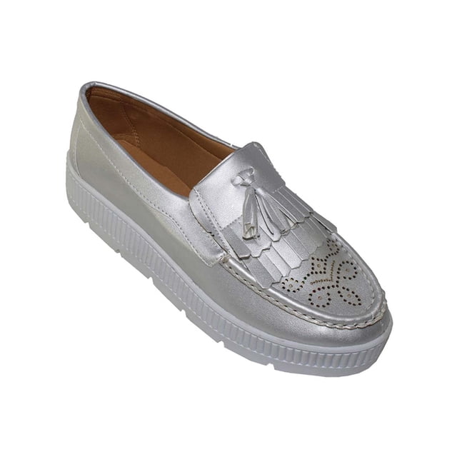 MOCASINES CASUALES LEON MUJER PLATA CABRA 02 LEON 02mp