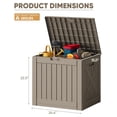 thumbnail image 3 of SONGMY 42 Gallon Deck Box Waterproof, Resin Outdoor Storage Box with Side Handles, Outdoor Storage Benches Lockable for Patio Cushions and Garden Tools (Light Brown), 3 of 7