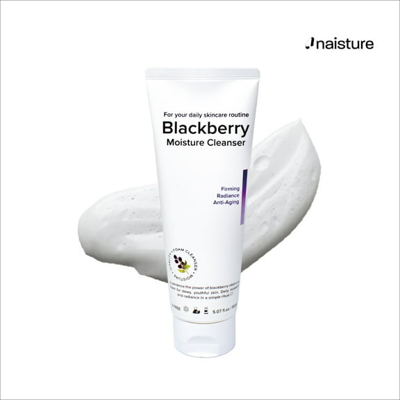 Naisture Blackberry Foaming Facial Cleanser for Daily Face Wash Skincare with Hyaluronic Acid