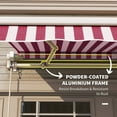 thumbnail image 5 of Outsunny 10' x 8' Manual Retractable Awning Sun Shade Shelter for Patio Deck Yard with UV Protection and Easy Crank Opening, Wine Red Stripes, 5 of 9