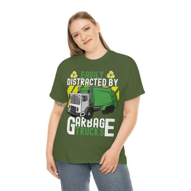 Recycling Trash Day Easily Distracted by Garbage Trucks Tshirt