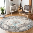 thumbnail image 2 of SAFAVIEH Madison Elinor Traditional Distressed Area Rug, Grey/Light Blue, 6'7" x 6'7" Round, 2 of 8